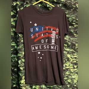 United States of Awesome T Shirt Black Womens Medium New